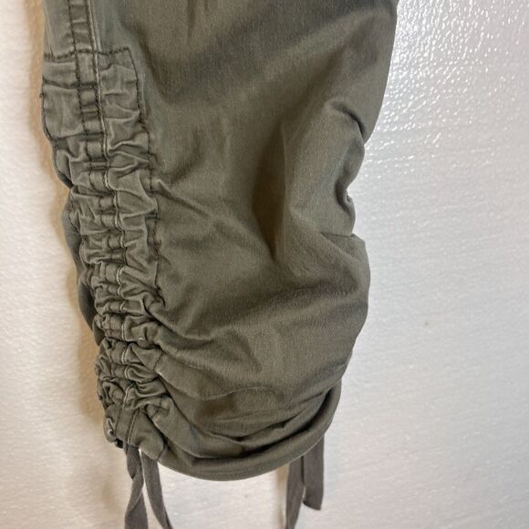 INC International Concepts Y2K Green Khaki Ruched Ankle Embroidered Pants size 4 - Picture 2 of 8